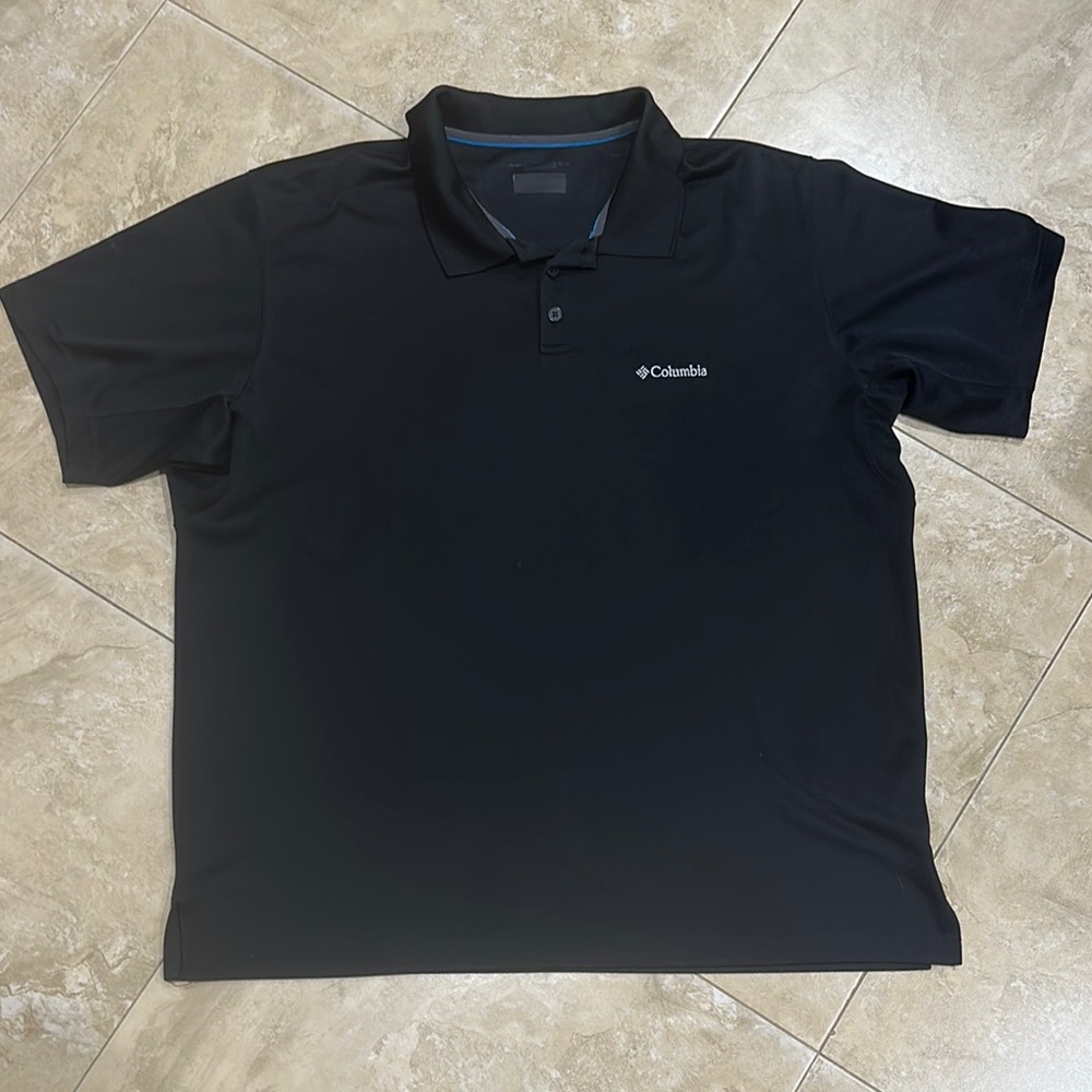 Columbia Black Polo Shirt Classic Short-Sleeve